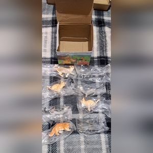 Toymany 8PCS Grey & Orange Cat Figurines Set